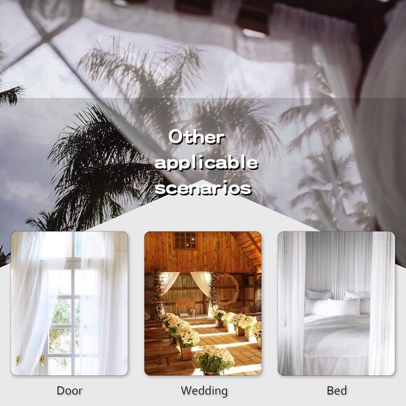 Sheer Curtains Light Filter Tab Top Curtains Indoor/Outdoor Voile 52x84" Brown - Picture 3 of 8